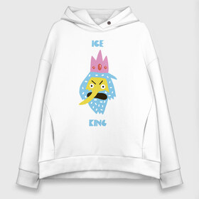 Женское худи Oversize хлопок с принтом Время приключений The Ice King в Курске, френч-терри — 70% хлопок, 30% полиэстер. Мягкий теплый начес внутри —100% хлопок | боковые карманы, эластичные манжеты и нижняя кромка, капюшон на магнитной кнопке | adventure time | dsgnzaets | finn the human | jake the dog | vdzajul | время приключений | джейк | лич | марселин | ооо | рикардио | снежный король | финн | финн парнишка