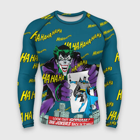 Мужской рашгард 3D с принтом The Joker Back in Town в Курске,  |  | Тематика изображения на принте: arkham asylum | batman | batman vs superman | bruce wayne | gotham | joker | justice league | shtatjoker | аркхем | бэтмен | джокер