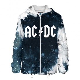 Мужская куртка 3D с принтом AC/DC в Курске, ткань верха — 100% полиэстер, подклад — флис | прямой крой, подол и капюшон оформлены резинкой с фиксаторами, два кармана без застежек по бокам, один большой потайной карман на груди. Карман на груди застегивается на липучку | ac | ac dc | dc | music | rock | рок