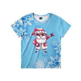 Детская футболка 3D с принтом Дед Мороз в Курске, 100% гипоаллергенный полиэфир | прямой крой, круглый вырез горловины, длина до линии бедер, чуть спущенное плечо, ткань немного тянется | в подарок | дед мороз | зима | новогодние | новый год | подарок | рождество | с новым годом | снег | снежинки