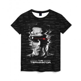 Женская футболка 3D с принтом The Terminator в Курске, 100% полиэфир ( синтетическое хлопкоподобное полотно) | прямой крой, круглый вырез горловины, длина до линии бедер | arnold | connor | john | robot | schwarzenegger | skynet | t 800 | terminator | арнольд | джон | коннор | ликвидатор | небесная | робот | сеть | скайнет | терминатор | шварценеггер