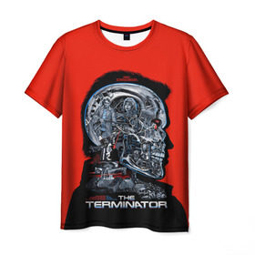 Мужская футболка 3D с принтом The Terminator в Курске, 100% полиэфир | прямой крой, круглый вырез горловины, длина до линии бедер | Тематика изображения на принте: arnold | connor | john | robot | schwarzenegger | skynet | t 800 | terminator | арнольд | джон | коннор | ликвидатор | небесная | робот | сеть | скайнет | терминатор | шварценеггер