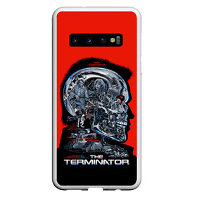 Чехол для Samsung Galaxy S10 с принтом The Terminator в Курске, Силикон | Область печати: задняя сторона чехла, без боковых панелей | Тематика изображения на принте: arnold | connor | john | robot | schwarzenegger | skynet | t 800 | terminator | арнольд | джон | коннор | ликвидатор | небесная | робот | сеть | скайнет | терминатор | шварценеггер