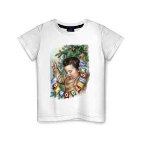 Детская футболка хлопок с принтом Говно с дымом в Курске, 100% хлопок | круглый вырез горловины, полуприлегающий силуэт, длина до линии бедер | буквы | гирлянда | дым | ёлка | мальчик | новый год | флажки