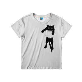 Детская футболка 3D с принтом Кот в кармашке в Курске, 100% гипоаллергенный полиэфир | прямой крой, круглый вырез горловины, длина до линии бедер, чуть спущенное плечо, ткань немного тянется | 