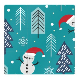 Магнитный плакат 3Х3 с принтом Cute Christmas Pattern в Курске, Полимерный материал с магнитным слоем | 9 деталей размером 9*9 см | Тематика изображения на принте: 