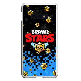 Чехол для Samsung S10E с принтом НОВОГОДНИЙ BRAWL STARS в Курске, Силикон | Область печати: задняя сторона чехла, без боковых панелей | 8 bit | 8 бит. | 8bit | brawl stars | brawl stars новогодний | colt | crow | leon | penny | poco | shelly | spike | wanted | брав | бравл старс | звезды | леон | новый год | старс