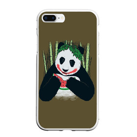 Чехол для iPhone 7Plus/8 Plus матовый с принтом Panda в Курске, Силикон | Область печати: задняя сторона чехла, без боковых панелей | animal | арбуз | бамбук | животное | панда