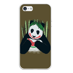 Чехол для iPhone 5/5S матовый с принтом Panda в Курске, Силикон | Область печати: задняя сторона чехла, без боковых панелей | animal | арбуз | бамбук | животное | панда