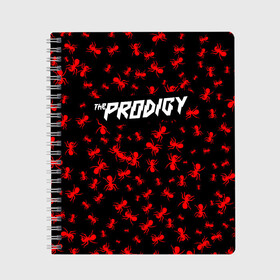 Тетрадь с принтом The Prodigy + Спина в Курске, 100% бумага | 48 листов, плотность листов — 60 г/м2, плотность картонной обложки — 250 г/м2. Листы скреплены сбоку удобной пружинной спиралью. Уголки страниц и обложки скругленные. Цвет линий — светло-серый
 | Тематика изображения на принте: die | flint | invaders must die | inviders | keith | keith charles flint | must | prodigy | the prodigy | кит | кит чарльз флинт | продиджи | флинт