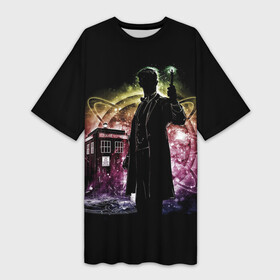 Платье-футболка 3D с принтом Doctor Who в Курске,  |  | bbc | dimension | dr who | jenna coleman | jodie whittaker | matt smith | relative | resolution | space | tardis | the doctor | time | галлифрей | джоди уиттакер | доктор кто | тардис