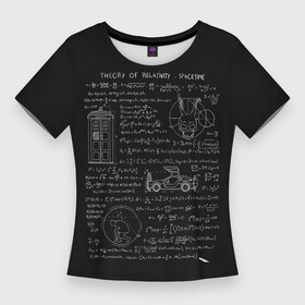 Женская футболка 3D Slim с принтом Doctor Who в Курске,  |  | bbc | dimension | dr who | jenna coleman | jodie whittaker | matt smith | relative | resolution | space | tardis | the doctor | time | галлифрей | джоди уиттакер | доктор кто | тардис
