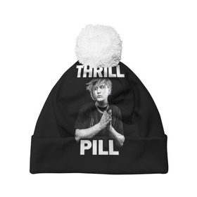 Шапка 3D c помпоном с принтом Thrill pill в Курске, 100% полиэстер | универсальный размер, печать по всей поверхности изделия | Тематика изображения на принте: pill | thrill | thrill pill | пилл | тимур самедов | трилл | трилл пилл