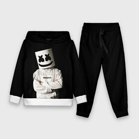 Детский костюм 3D (с толстовкой) с принтом Marshmello в Курске,  |  | christopher | comstock | dj | dotcom | friends | marshmallow | marshmello | usa | диджей | друзья | комсток | крис | маршмэллоу | продюсер | сша