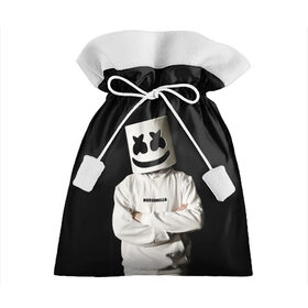 Подарочный 3D мешок с принтом Marshmello в Курске, 100% полиэстер | Размер: 29*39 см | christopher | comstock | dj | dotcom | friends | marshmallow | marshmello | usa | диджей | друзья | комсток | крис | маршмэллоу | продюсер | сша