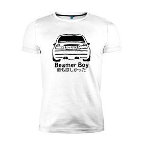Мужская футболка премиум с принтом Beamer boy в Курске, 92% хлопок, 8% лайкра | приталенный силуэт, круглый вырез ворота, длина до линии бедра, короткий рукав | Тематика изображения на принте: beamer | beamer boy | bmw | lil | lil peep | peep | rap