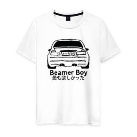 Мужская футболка хлопок с принтом Beamer boy в Курске, 100% хлопок | прямой крой, круглый вырез горловины, длина до линии бедер, слегка спущенное плечо. | beamer | beamer boy | bmw | lil | lil peep | peep | rap