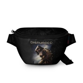 Поясная сумка 3D с принтом Disturbed в Курске, 100% полиэстер | плотная ткань, ремень с регулируемой длиной, внутри несколько карманов для мелочей, основное отделение и карман с обратной стороны сумки застегиваются на молнию | asylum | disturbed | heavy metal | immortalized | the guy | the lost children | группы | метал | рок