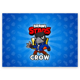 Поздравительная открытка с принтом BRAWL STARS CROW в Курске, 100% бумага | плотность бумаги 280 г/м2, матовая, на обратной стороне линовка и место для марки
 | brawl stars | brawl stars crow | brawler | crow | бравл старз | бравлер | ворон