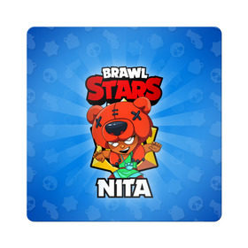 Магнит виниловый Квадрат с принтом BRAWL STARS NITA в Курске, полимерный материал с магнитным слоем | размер 9*9 см, закругленные углы | Тематика изображения на принте: brawl stars | brawl stars nita | brawler | nita | бравл старз | бравлер | нита