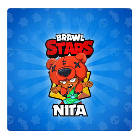 Магнитный плакат 3Х3 с принтом BRAWL STARS NITA в Курске, Полимерный материал с магнитным слоем | 9 деталей размером 9*9 см | brawl stars | brawl stars nita | brawler | nita | бравл старз | бравлер | нита