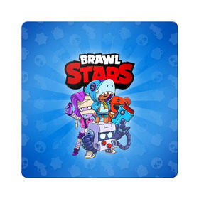 Магнит виниловый Квадрат с принтом BRAWL STARS в Курске, полимерный материал с магнитным слоем | размер 9*9 см, закругленные углы | 8 bit | 8 бит | brawl stars | brawler | emz | leon | nita | бравл старз | бравлер | леон | нита | эмз