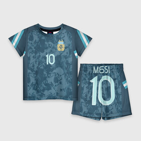 Детский костюм с шортами 3D с принтом Messi away Copa America 2020 в Курске,  |  | barcelona | champions | league | lionel | messi | spain | tdrfifa19 | барселона | испания | лига | лионель | месси | чемпионов