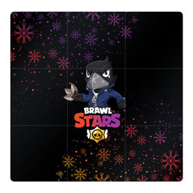 Магнитный плакат 3Х3 с принтом Новогодний Brawl Stars CROW в Курске, Полимерный материал с магнитным слоем | 9 деталей размером 9*9 см | brawl | brawl stars | crow | leon | stars | бравл | бравл старс | браво старс | игра | компьютерная | кров | леон | новогодний | новый год | онлайн | с новым годом | снежинки | старс