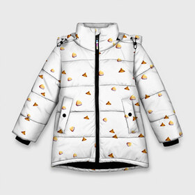 Зимняя куртка для девочек 3D с принтом Эчпочмачно в Курске, ткань верха — 100% полиэстер; подклад — 100% полиэстер, утеплитель — 100% полиэстер. | длина ниже бедра, удлиненная спинка, воротник стойка и отстегивающийся капюшон. Есть боковые карманы с листочкой на кнопках, утяжки по низу изделия и внутренний карман на молнии. 

Предусмотрены светоотражающий принт на спинке, радужный светоотражающий элемент на пуллере молнии и на резинке для утяжки. | казань | татар | татарин | татарка | татарстан | татары | чак чак | чакчак | эчпочмак | эчпочмачно