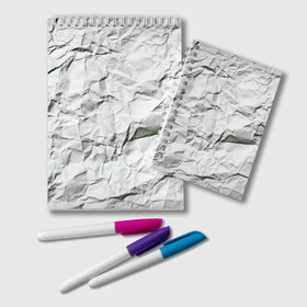 Блокнот с принтом Бумага в Курске, 100% бумага | 48 листов, плотность листов — 60 г/м2, плотность картонной обложки — 250 г/м2. Листы скреплены удобной пружинной спиралью. Цвет линий — светло-серый
 | минимализм | текстура бумаги