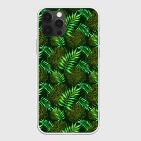 Чехол для iPhone 12 Pro Max с принтом Зеленые тропики в Курске, Силикон |  | Тематика изображения на принте: гавайи | листья | листья пальм | пальмы | тропики