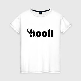 Женская футболка хлопок с принтом Силиконовая долина Hooli в Курске, 100% хлопок | прямой крой, круглый вырез горловины, длина до линии бедер, слегка спущенное плечо | hbo | hooli | silicon valley | кремниевая долина | сериал | силиконовая долина