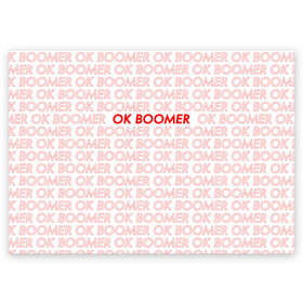 Поздравительная открытка с принтом OK BOOMER в Курске, 100% бумага | плотность бумаги 280 г/м2, матовая, на обратной стороне линовка и место для марки
 | ok boomer | зумеры | мемы | миллениалы | окей бумер