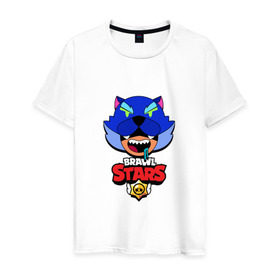Мужская футболка хлопок с принтом Brawl Stars. Leon в Курске, 100% хлопок | прямой крой, круглый вырез горловины, длина до линии бедер, слегка спущенное плечо. | 