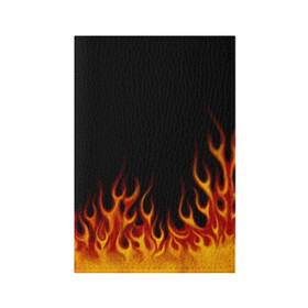 Обложка для паспорта матовая кожа с принтом Пламя Old School в Курске, натуральная матовая кожа | размер 19,3 х 13,7 см; прозрачные пластиковые крепления | burn | fire | костер | нарисованный | огня | огонь | олдскул | пламени | пламя | пожар | пылает | рисованный огонь | языки