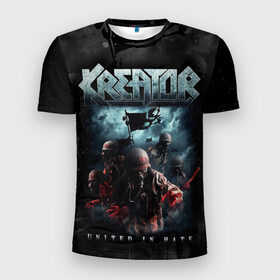 Мужская футболка 3D спортивная с принтом Kreator в Курске, 100% полиэстер с улучшенными характеристиками | приталенный силуэт, круглая горловина, широкие плечи, сужается к линии бедра | kreator | metal | готик метал | группы | дэт метала | индастриал метал | метал | музыка | рок | трэш метал