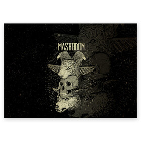 Поздравительная открытка с принтом Mastodon в Курске, 100% бумага | плотность бумаги 280 г/м2, матовая, на обратной стороне линовка и место для марки
 | leviathan | mastodon | metal | sludge metal | stoner | грув метал | группы | мастодон | метал | музыка | рок