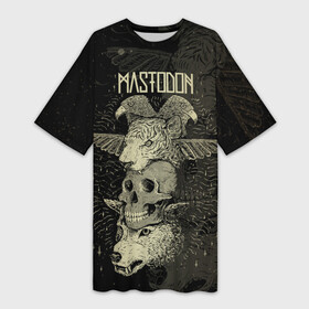 Платье-футболка 3D с принтом Mastodon в Курске,  |  | leviathan | mastodon | metal | sludge metal | stoner | грув метал | группы | мастодон | метал | музыка | рок