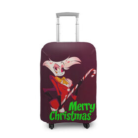 Чехол для чемодана 3D с принтом Merry Christmas в Курске, 86% полиэфир, 14% спандекс | двустороннее нанесение принта, прорези для ручек и колес | alastor | hazbin hotel | аластор | ангел пыли | вегги | мульт | ниффти | отель хазбин | сериал | сэр пентиус | том тренч | хаск | чарли | черри | энджел даст