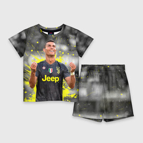 Детский костюм с шортами 3D с принтом Криштиану Роналду Juventus в Курске,  |  | champions | cristiano | cristiano ronaldo | football | juventus | ronaldo | soccer | uefa | world cup | криштиану | криштиану роналду | лига чемпионов | роналду | футбол | юве | ювентус