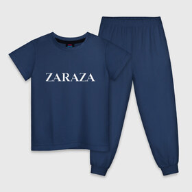 Детская пижама хлопок с принтом Zaraza в Курске, 100% хлопок |  брюки и футболка прямого кроя, без карманов, на брюках мягкая резинка на поясе и по низу штанин
 | antibrand | brand | fashion | logo | street | style | zara | zaraza | антибренд | бренд | зара | зараза | лого | массмаркет | мода | стритстайл