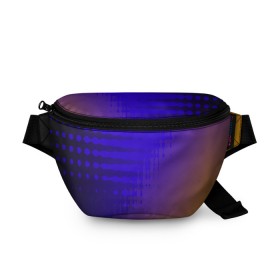 Поясная сумка 3D с принтом Градиент PRO в Курске, 100% полиэстер | плотная ткань, ремень с регулируемой длиной, внутри несколько карманов для мелочей, основное отделение и карман с обратной стороны сумки застегиваются на молнию | волна | волны | градиент | синий | фиолетовый