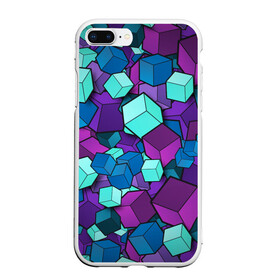 Чехол для iPhone 7Plus/8 Plus матовый с принтом Кубы в Курске, Силикон | Область печати: задняя сторона чехла, без боковых панелей | абстрактно | абстрактные | абстрактный | абстрактным | абстракция | кубики | кубические | кубический | кубическое | кубы | неон | неонка | неоновые | разноцветные | светящиеся | цветное | цветные