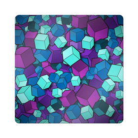 Магнит виниловый Квадрат с принтом Кубы в Курске, полимерный материал с магнитным слоем | размер 9*9 см, закругленные углы | Тематика изображения на принте: абстрактно | абстрактные | абстрактный | абстрактным | абстракция | кубики | кубические | кубический | кубическое | кубы | неон | неонка | неоновые | разноцветные | светящиеся | цветное | цветные