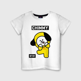 Детская футболка хлопок с принтом CHIMMY BT21 в Курске, 100% хлопок | круглый вырез горловины, полуприлегающий силуэт, длина до линии бедер | bt21 | bts | chimmy | cooky | koya | love yourself. | mang | rj | shooky | tata | бт21 | бтс