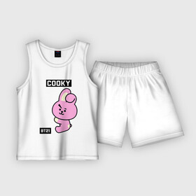 Детская пижама с шортами хлопок с принтом COOKY BT21 в Курске,  |  | bt21 | bts | chimmy | cooky | koya | love yourself. | mang | rj | shooky | tata | бт21 | бтс