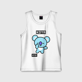 Детская майка хлопок с принтом KOYA BT21 в Курске,  |  | bt21 | bts | chimmy | cooky | koya | love yourself. | mang | rj | shooky | tata | бт21 | бтс