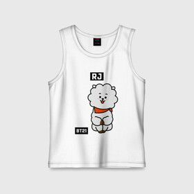 Детская майка хлопок с принтом RJ BT21 в Курске,  |  | bt21 | bts | chimmy | cooky | koya | love yourself. | mang | rj | shooky | tata | бт21 | бтс