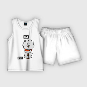 Детская пижама с шортами хлопок с принтом RJ BT21 в Курске,  |  | Тематика изображения на принте: bt21 | bts | chimmy | cooky | koya | love yourself. | mang | rj | shooky | tata | бт21 | бтс