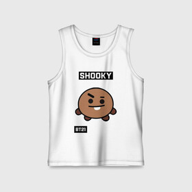 Детская майка хлопок с принтом SHOOKY BT21 в Курске,  |  | bt21 | bts | chimmy | cooky | koya | love yourself. | mang | rj | shooky | tata | бт21 | бтс